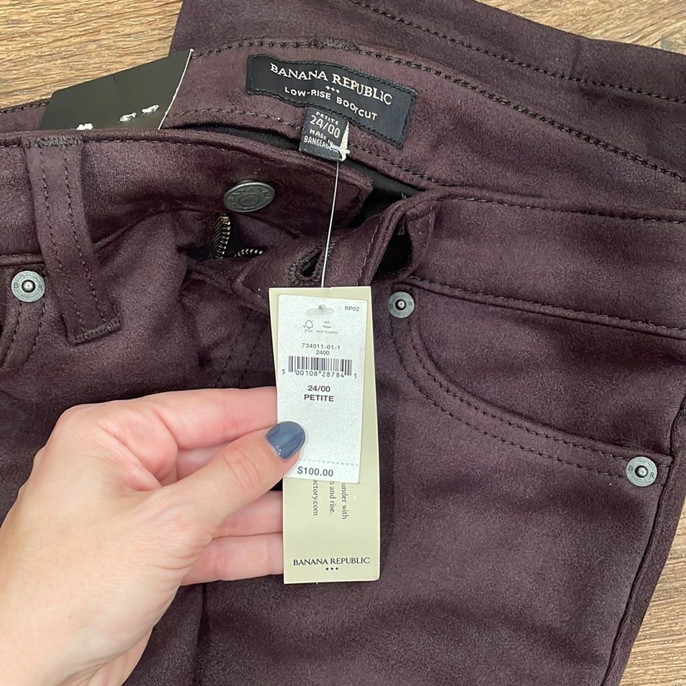 VEGAN SUEDE LOW-RISE BOOTCUT JEAN